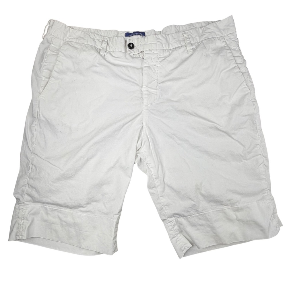 Le Sirenuse Positano White Cotton Blend Shorts Made in Italy W35 52 IT